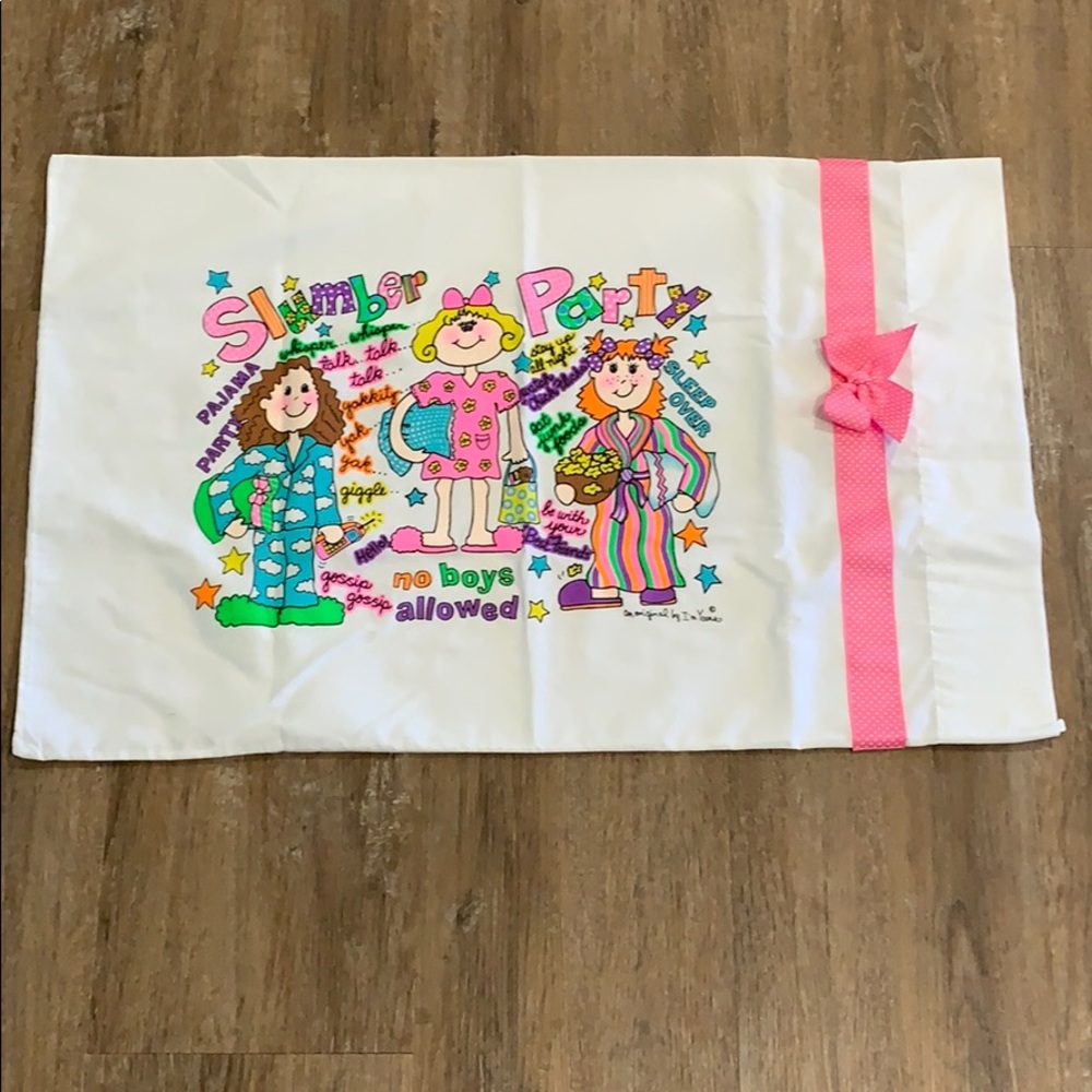 Girls Custom Slumber Party Pillow Case